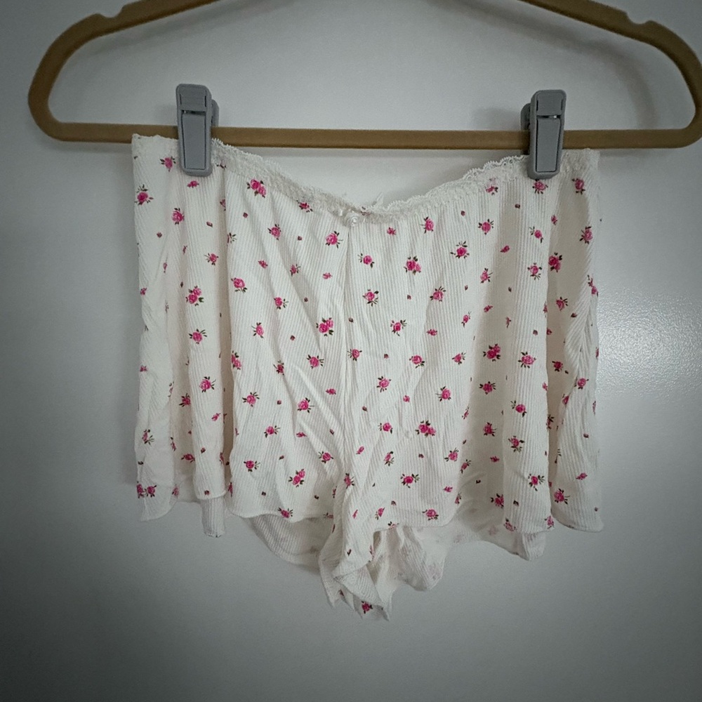 Skims Ribbed Floral Sleep Shorts
